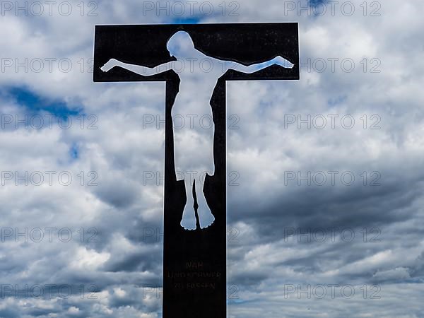Christ on the cross, metal sculpture
