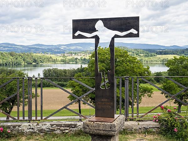 Christ on the cross, metal sculpture