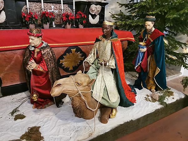 Magi at the Christmas cot in Fulda Cathedral, Hesse