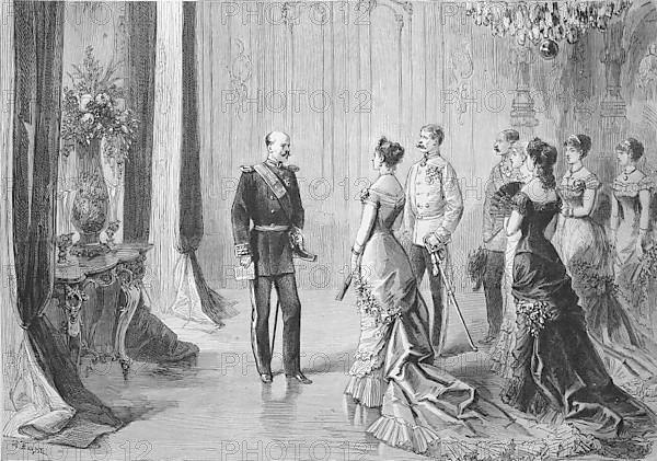 The publicity for the King of Spain, several princesses are presented to him