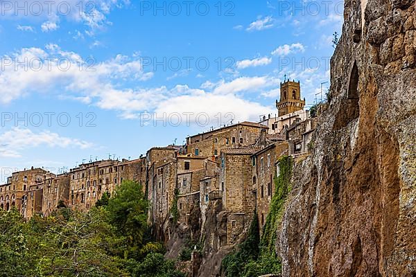 Old houses built on tuff, medieval town