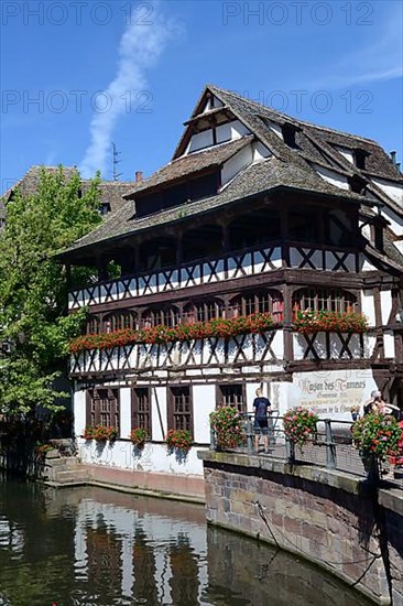 Half-timbered house in La Petite France neighbourhood, Maison des Tanneurs restaurant