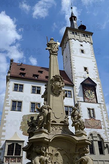 Old Town Hall and Vierroehrenbrunnnen, Wuerzburg