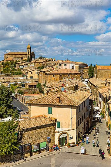 View of Montalcino, in the back the church Madonna di Soccorso