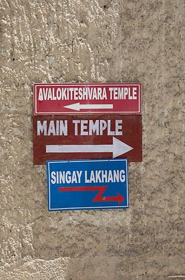 Signpost, Lamayuru Monastery or Lamayuru Gompa