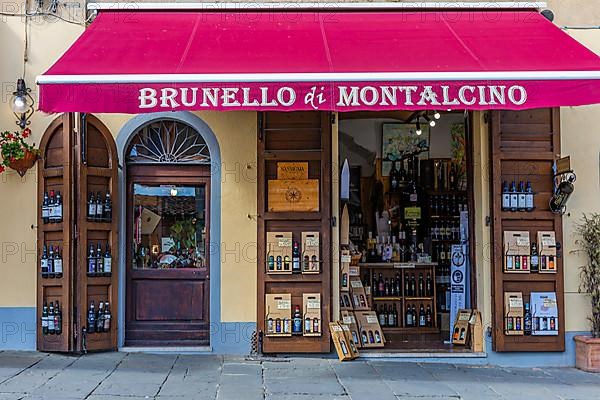 Wine shop in Montalcino, Tuscany