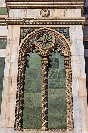 Coloured marble facade at Florence Cathedral, Florence