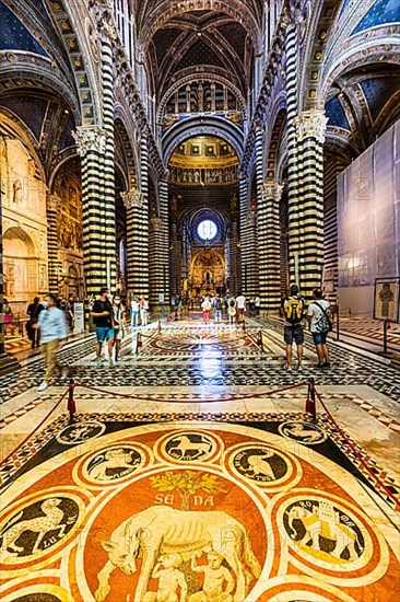 Tourists visit the Siena Cathedral, Siena