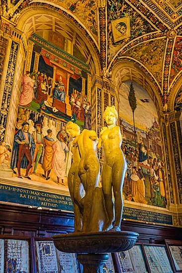 Antique marble statue, three graces