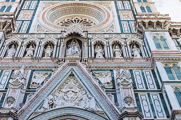 Coloured marble facade at Florence Cathedral, Florence