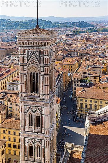 The Campanile of Florence Cathedral, coloured marble facade