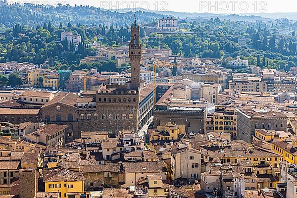 The Palazzo Vecchio, view from the visitor platform on the dome of the cathedral