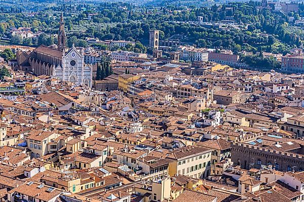 The Church of Santa Croce, view from the visitor platform on the dome of the cathedral