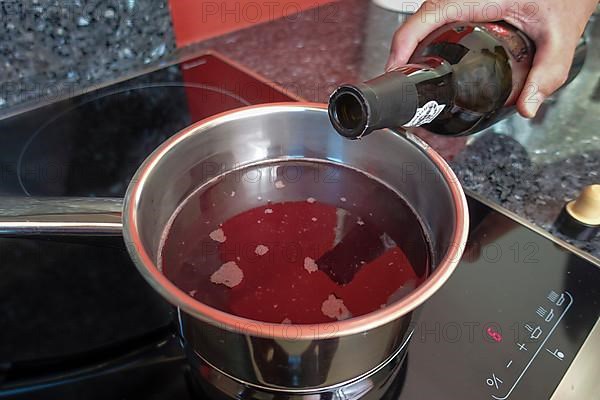 Swabian cuisine, preparing sweet semolina dumplings with cherry compote