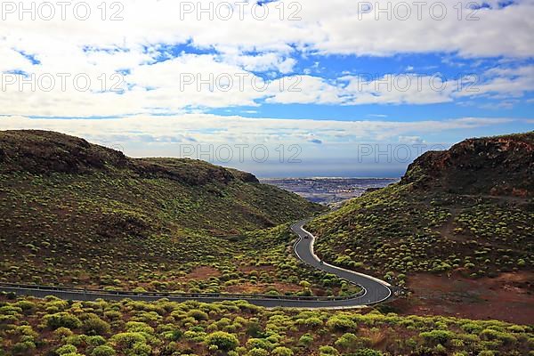 Degollada de La Yegua viewpoint overlooking Maspalomas. San Bartolome de Tirajana, Las Palmas