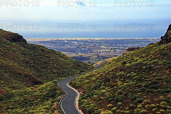 Degollada de La Yegua viewpoint overlooking Maspalomas. San Bartolome de Tirajana, Las Palmas