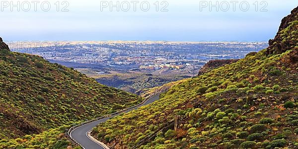 Degollada de La Yegua viewpoint overlooking Maspalomas. San Bartolome de Tirajana, Las Palmas