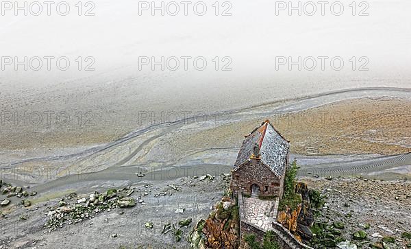 View of the Chapelle Saint-Aubert du Mont-Saint-Michel, Lower Normandy