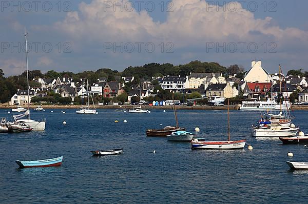 View from Saint Marie across the harbour to Benodet, Brittany