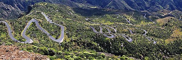 The path to Roque Bentayga on the island of Gran Canaria. Tejeda, Las Palmas