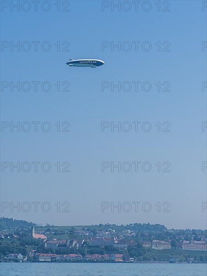 Zeppelin in the sky over Meersburg, Lake Constance