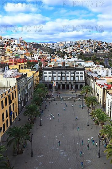 Plaza Santa Ana and Mirador Casas de colores in Las Palmas de Gran Canaria. Las Palmas, Gran Canaria