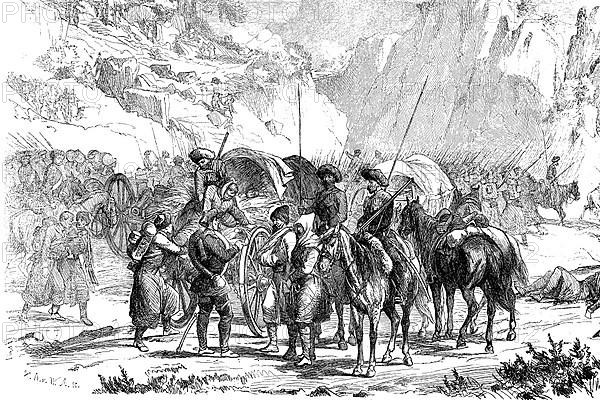 Scene from the Russian-Circassian War, The Caucasian War from 1817 to 1864 was an invasion of the Caucasus by the Russian Empire that led to the annexation of the territories of the North Caucasus by Russia and the ethnic cleansing of the Circassians