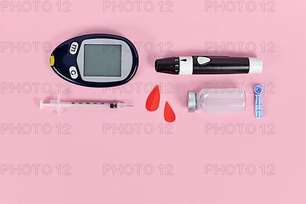 Diabetes treatment equipment with blood glucose sugar meter, lancets