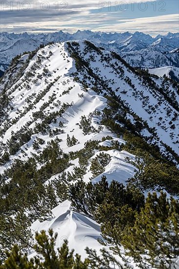 Peak of Jagerkamp, mountains in winter