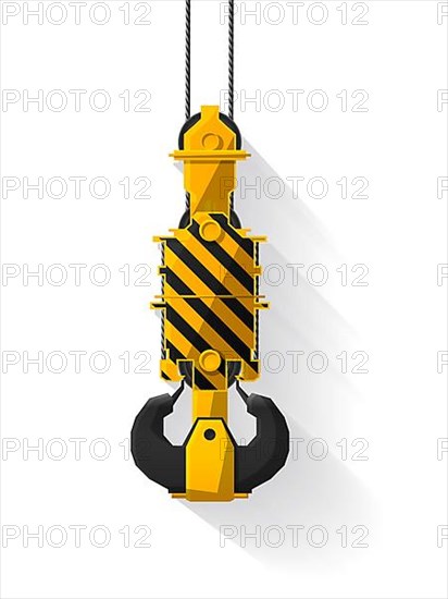 Crane hook vector over whtie background,