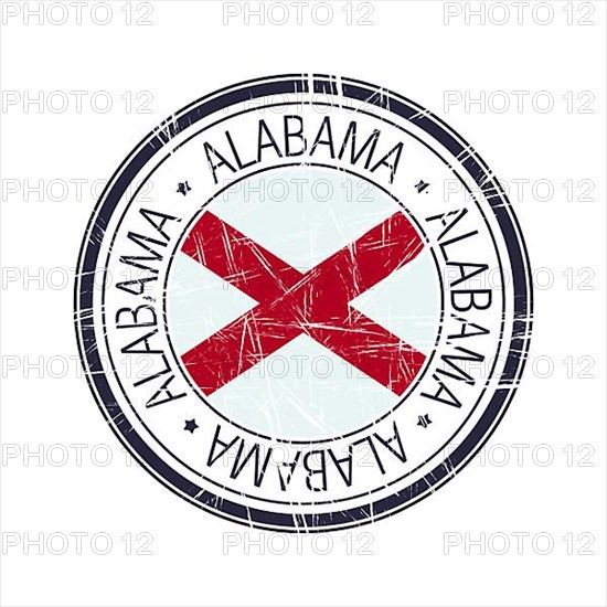 Great state of Alabama postal rubber stamp, vector object over white background