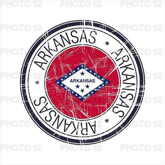 Great state of Arkansas postal rubber stamp, vector object over white background