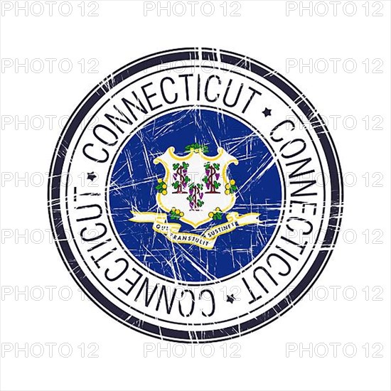 Great state of Connecticut postal rubber stamp, vector object over white background