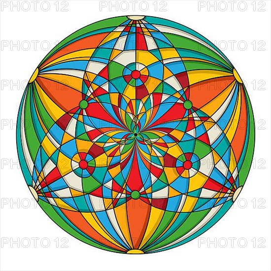 Vector decorative round design element in colors,
