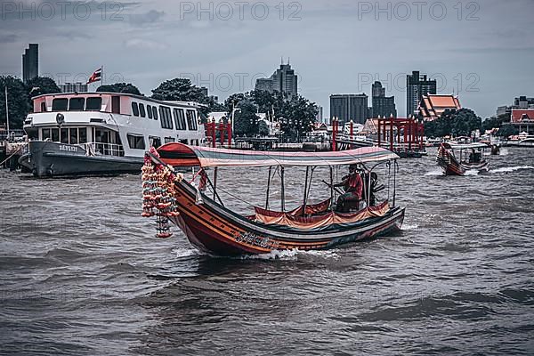 Boats on the Chao Phraya River, Bangkok