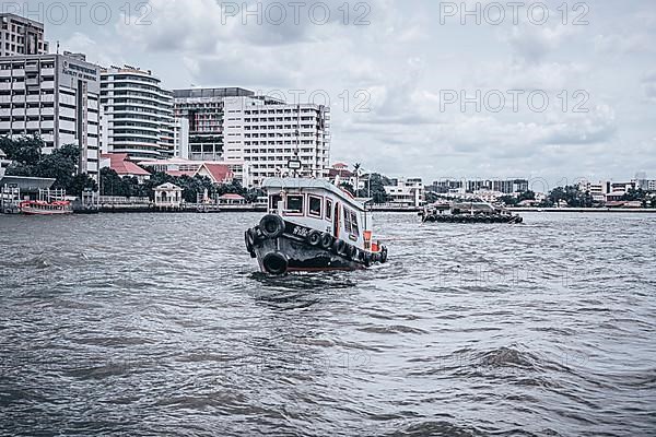 Boats on the Chao Phraya River, Bangkok