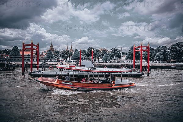 Boats on the Chao Phraya River, Bangkok