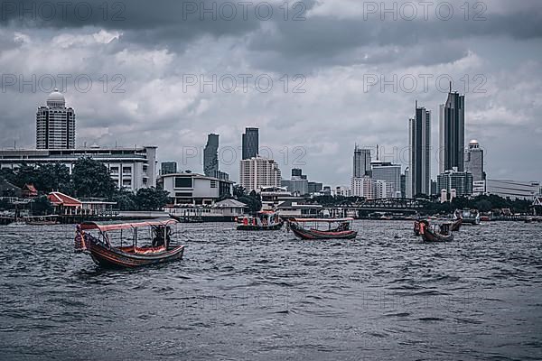 Boats on the Chao Phraya River, Bangkok