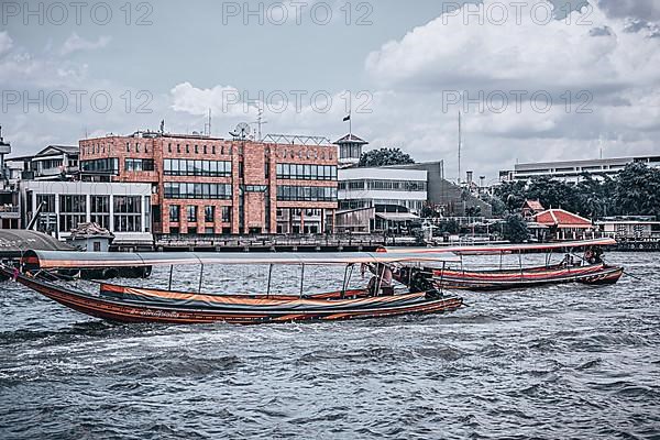 Boats on the Chao Phraya River, Bangkok