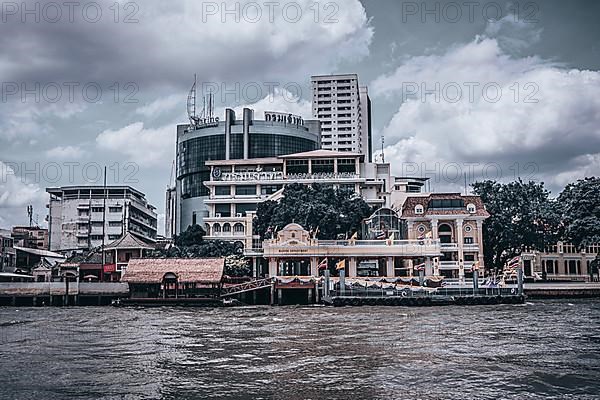 Bangkok as seen from the Chao Phraya riverbank, Bangkok