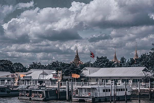 Bangkok as seen from the Chao Phraya riverbank, Bangkok