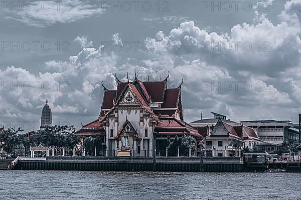 Bangkok as seen from the Chao Phraya riverbank, Bangkok