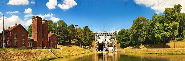 Hystorical boat lift on the Canal du Centre is inscribed on the UNESCO World Heritage List. Houdeng-Goegnies, Houdeng-Aimeries