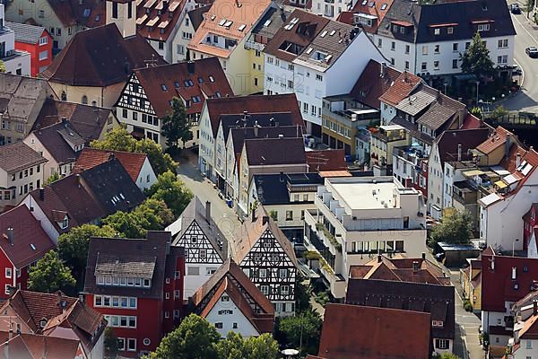 Aerial view of the centre of Albstadt. Zollernalbkreis, Tuebingen