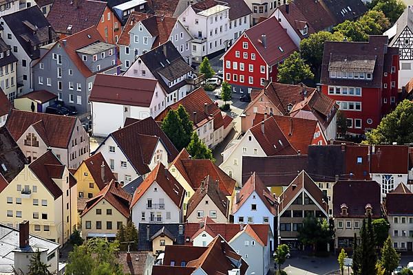 Aerial view of the centre of Albstadt. Zollernalbkreis, Tuebingen