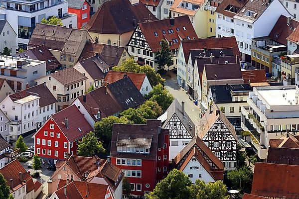 Aerial view of the centre of Albstadt. Zollernalbkreis, Tuebingen