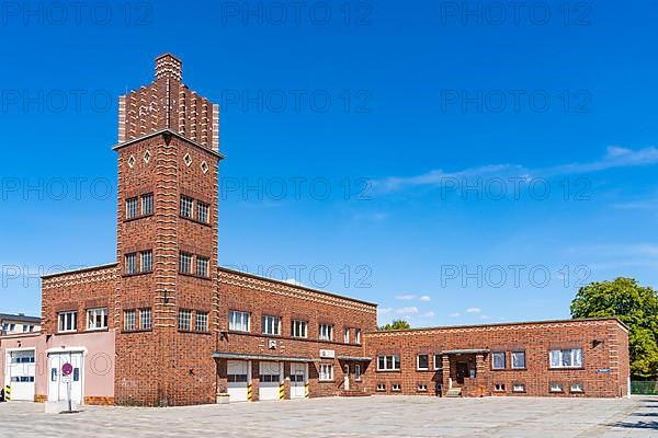 Historic fire station with clinker brick architecture, Welzow