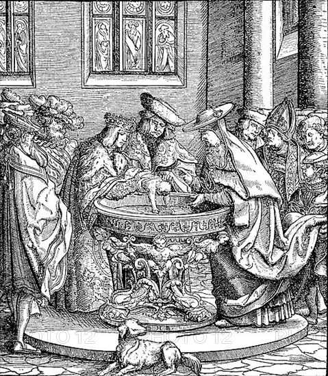Baptism of Maximilian I. 1459, from 1486 Roman-German King