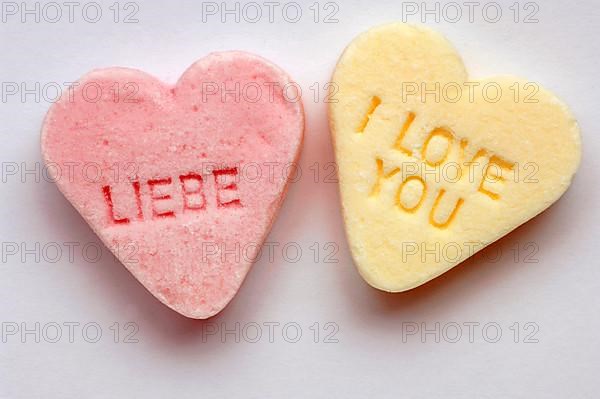 Peppermint Hearts with Love and I Love You Inscriptions,