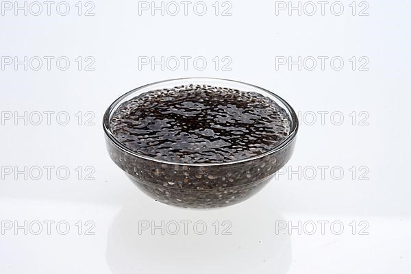 Chia gel, chia seeds soaked in water